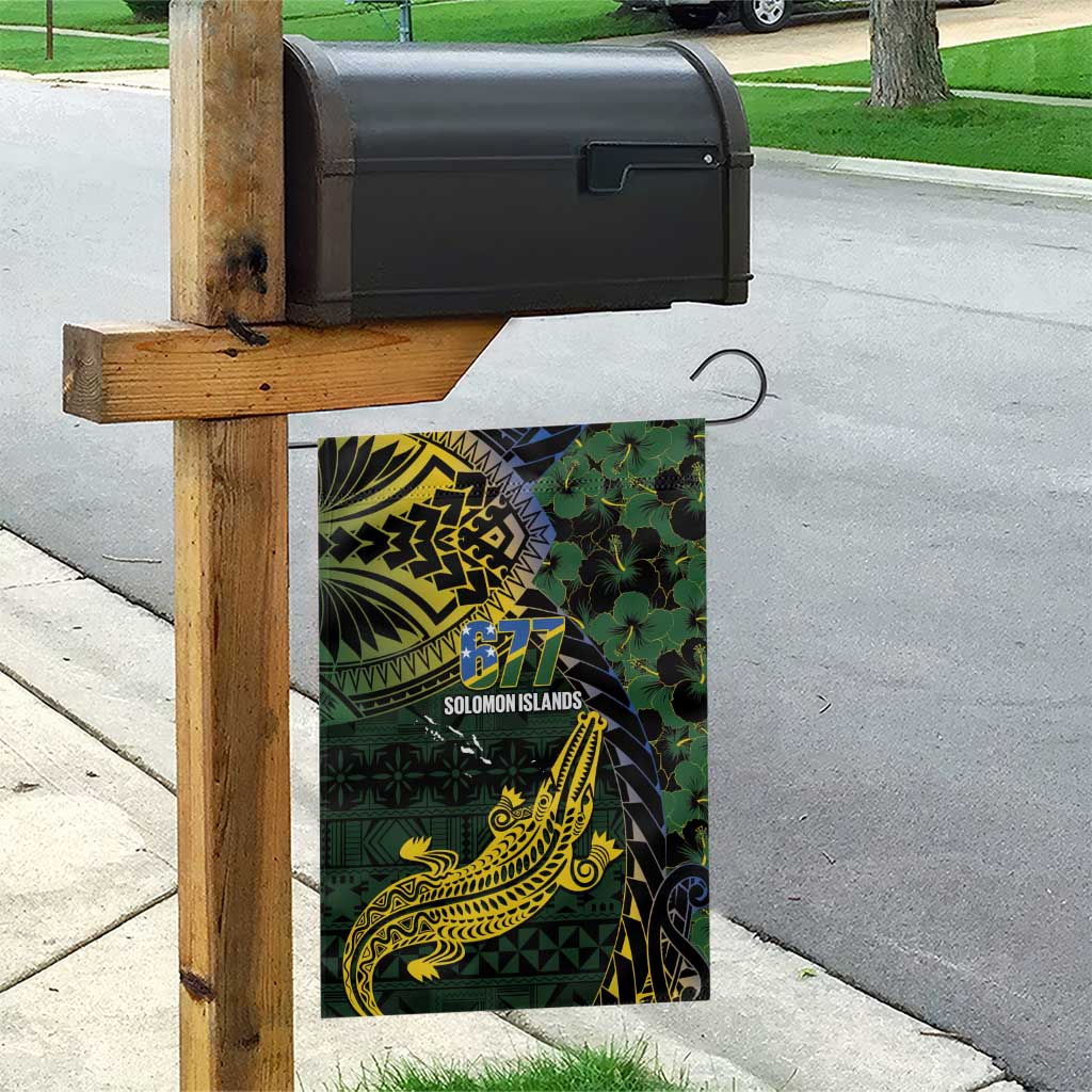 Solomon Islands Garden Flag 677 Proud Crocodile Melanesian Pattern - Polynesian Pride