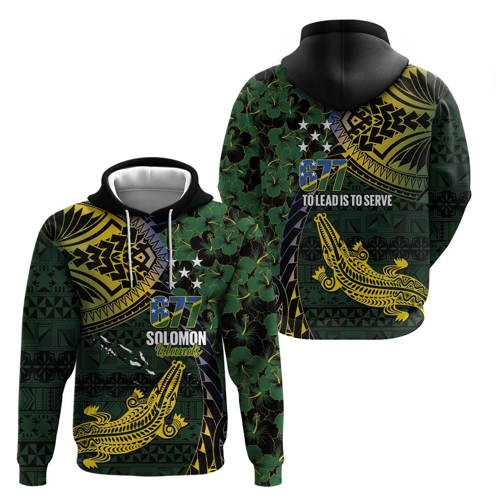Solomon Islands Hoodie 677 Proud Crocodile Melanesian Pattern - Polynesian Pride