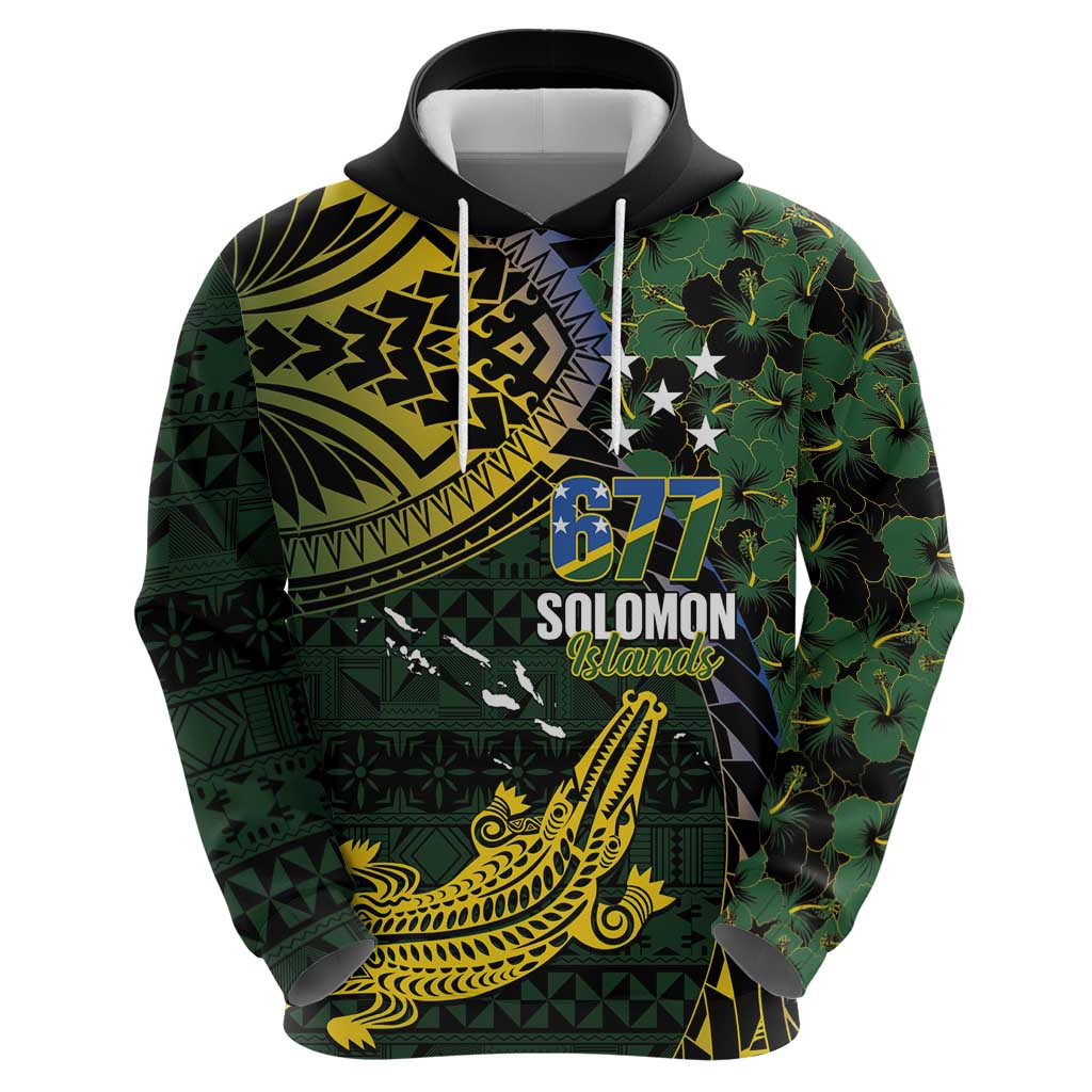 Solomon Islands Hoodie 677 Proud Crocodile Melanesian Pattern - Polynesian Pride