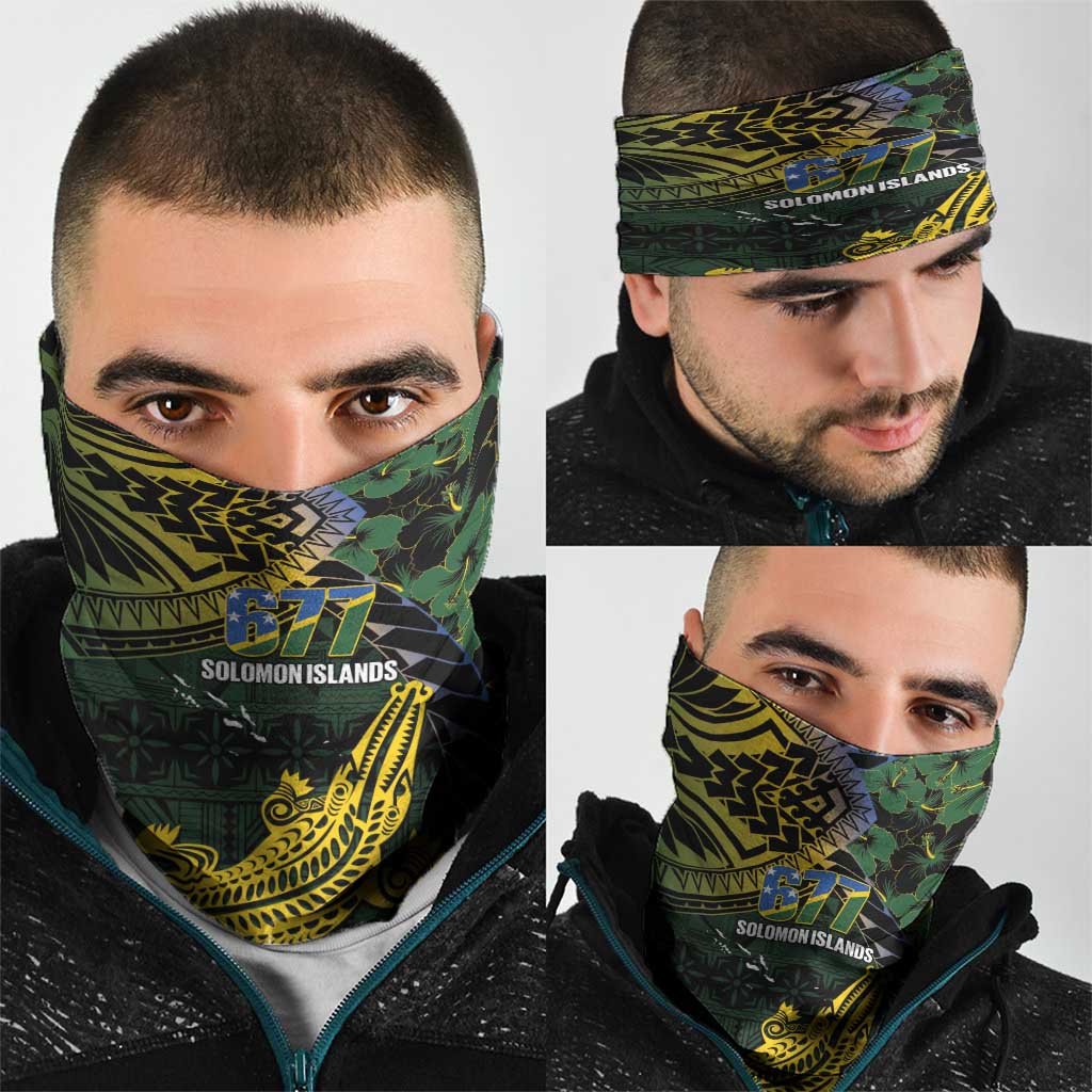 Solomon Islands Neck Gaiter 677 Proud Crocodile Melanesian Pattern - Polynesian Pride
