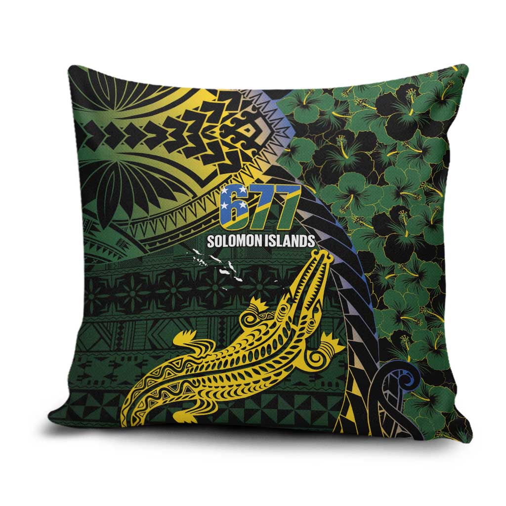 Solomon Islands Pillow Cover 677 Proud Crocodile Melanesian Pattern LT14 Black - Polynesian Pride