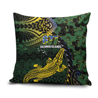 Solomon Islands Pillow Cover 677 Proud Crocodile Melanesian Pattern LT14 Black - Polynesian Pride