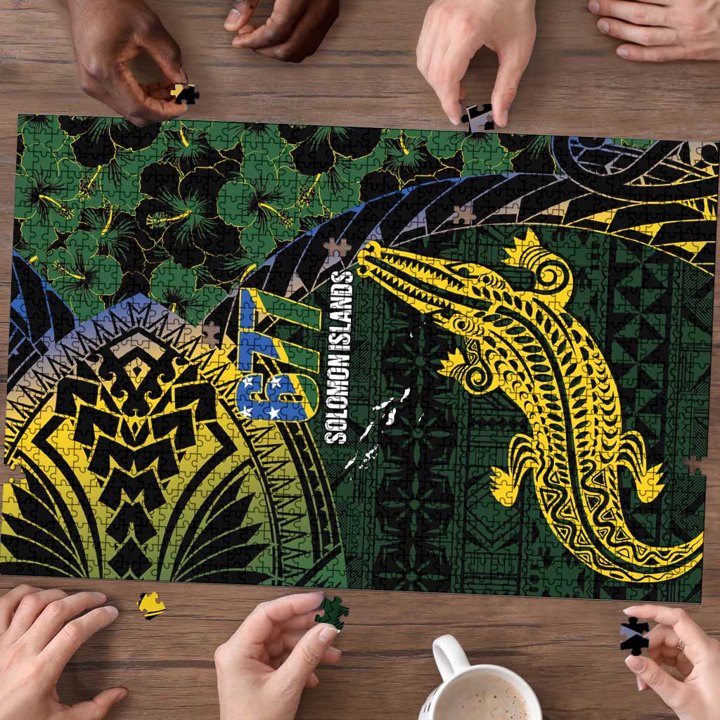 Solomon Islands Puzzle 677 Proud Crocodile Melanesian Pattern LT14 - Polynesian Pride