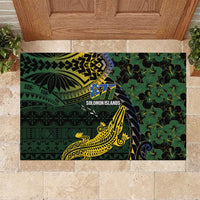 Solomon Islands Rubber Doormat 677 Proud Crocodile Melanesian Pattern LT14 Black - Polynesian Pride
