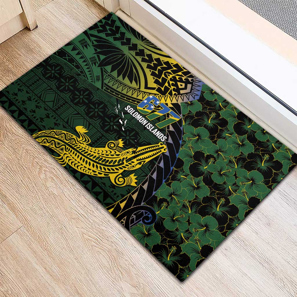 Solomon Islands Rubber Doormat 677 Proud Crocodile Melanesian Pattern LT14 - Polynesian Pride
