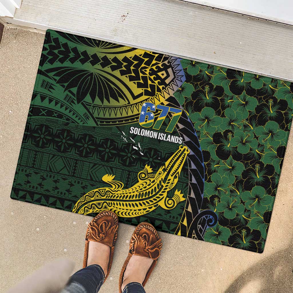 Solomon Islands Rubber Doormat 677 Proud Crocodile Melanesian Pattern LT14 - Polynesian Pride