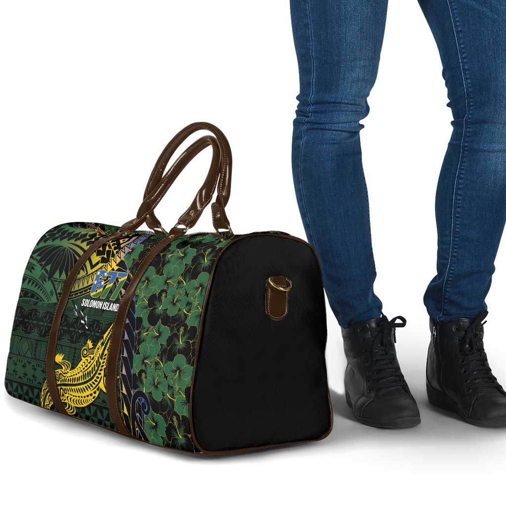 Solomon Islands Travel Bag 677 Proud Crocodile Melanesian Pattern - Polynesian Pride