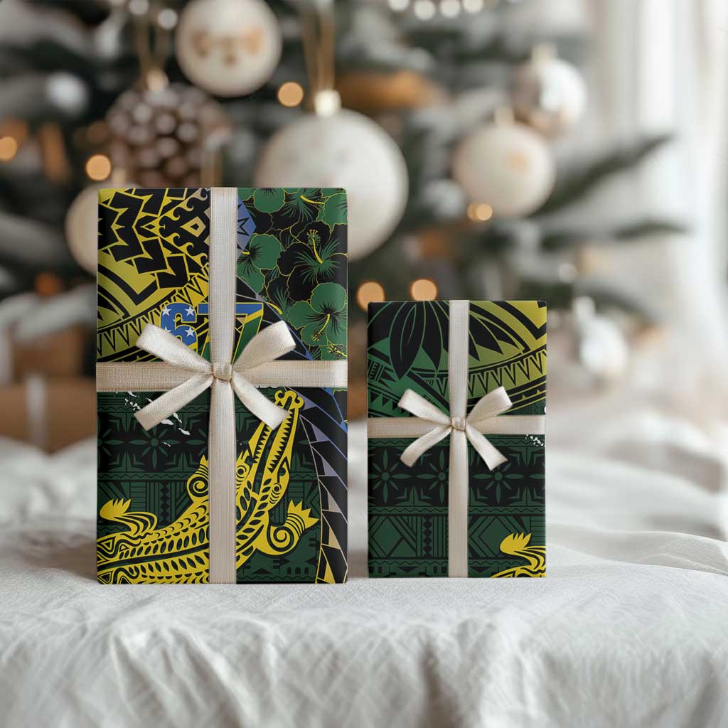 Solomon Islands Wrapping Paper 677 Proud Crocodile Melanesian Pattern LT14 - Polynesian Pride