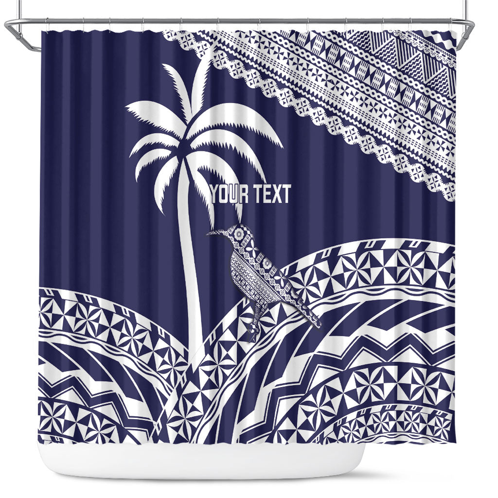 Nadi Fiji 2026 Rugby Custom Shower Curtain Kikau Fijian Tapa Pattern