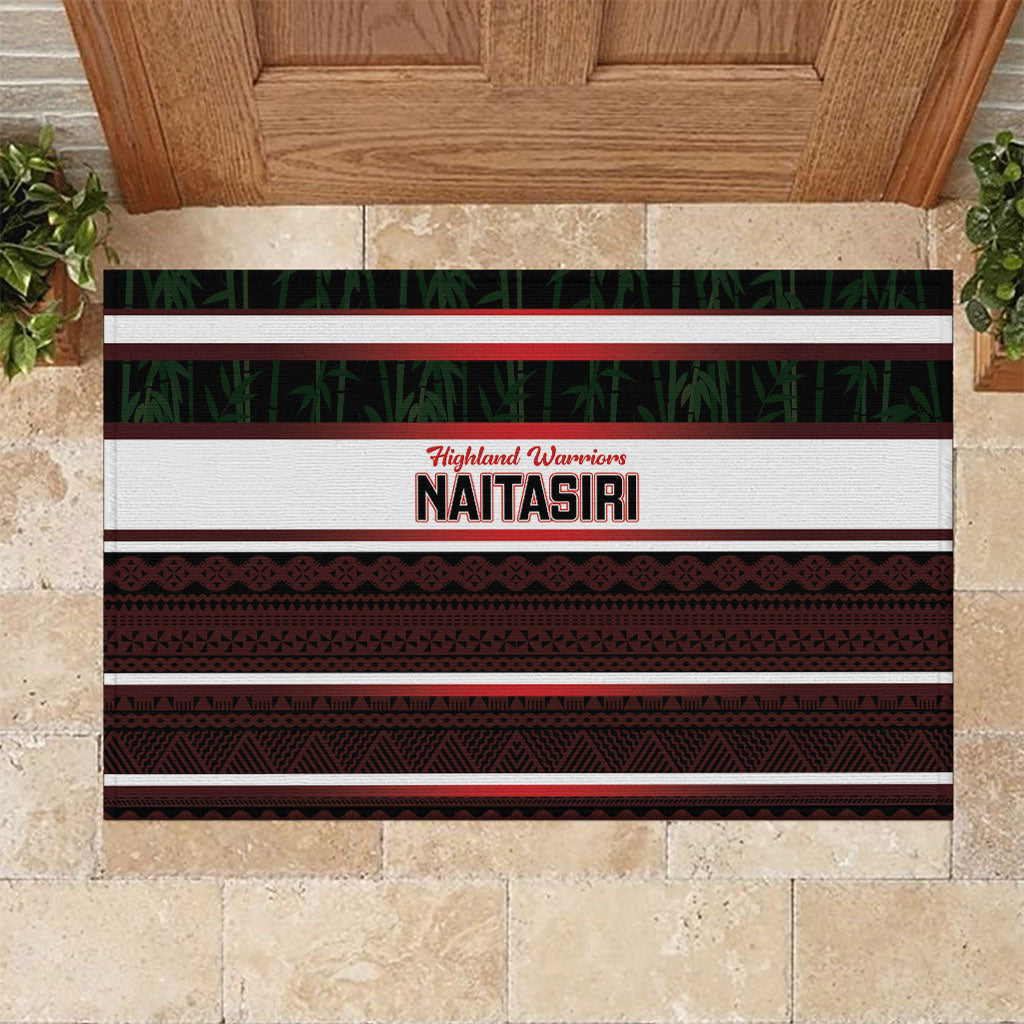 Naitasiri Fiji 2026 Rugby Rubber Doormat Highland Warriors Fijian Tapa Pattern