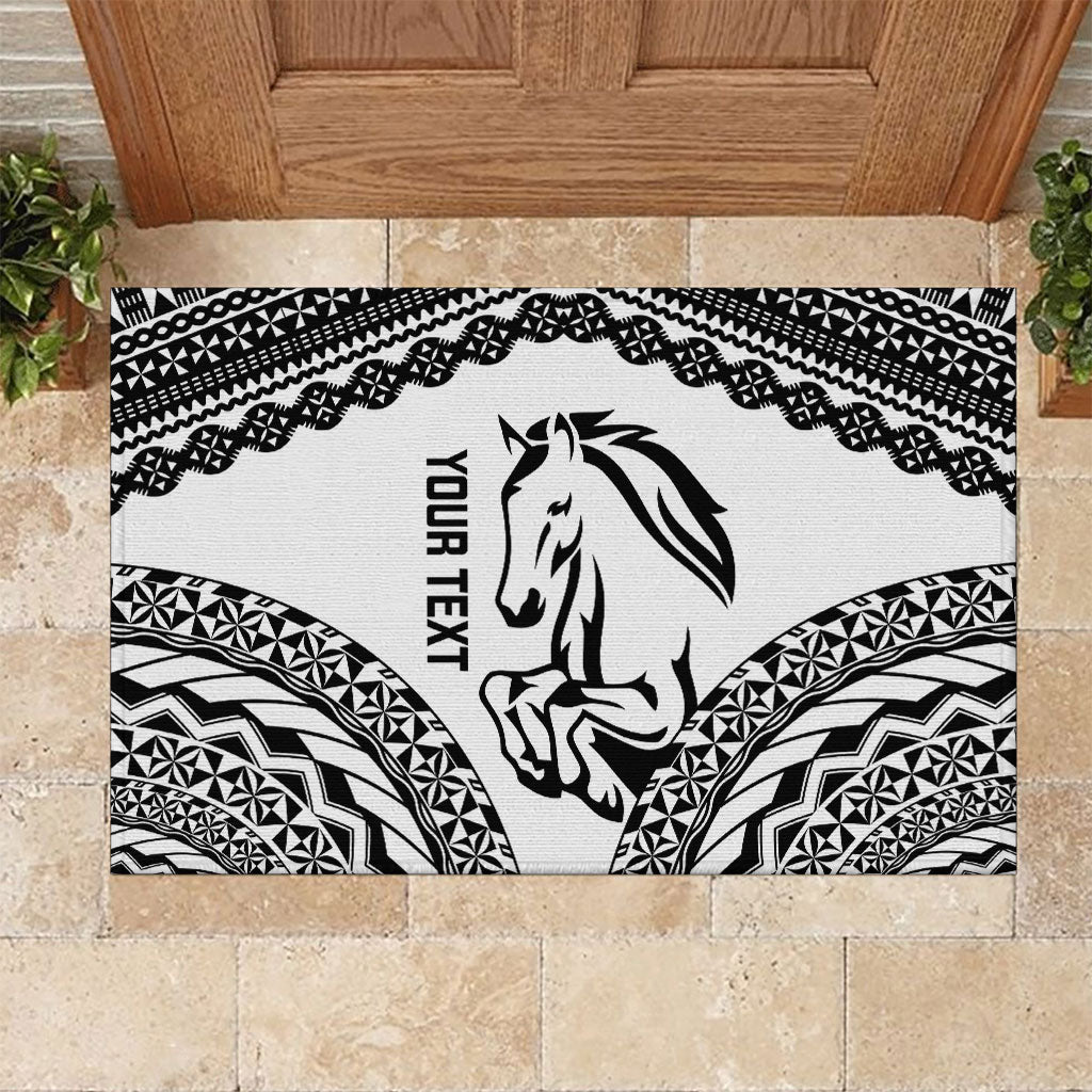 Nadroga Fiji 2026 Rugby Custom Rubber Doormat Stallion Fijian Tapa Pattern