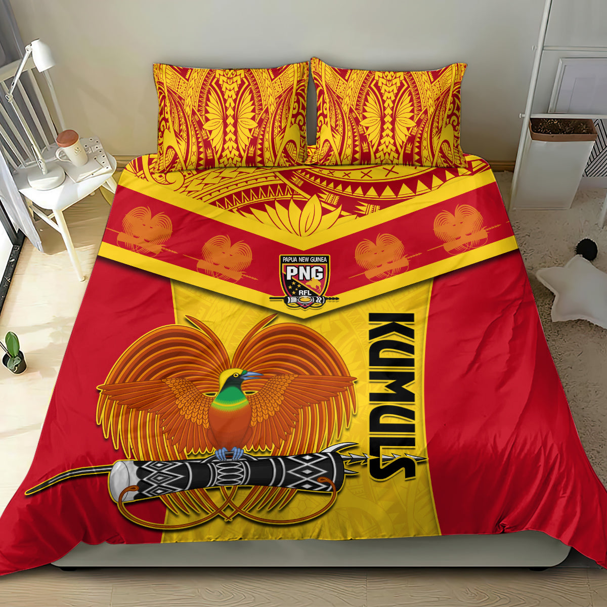Papua New Guinea Rugby Bedding Set 2023 Go Kumuls Pacific Dynamic Style LT14 - Polynesian Pride