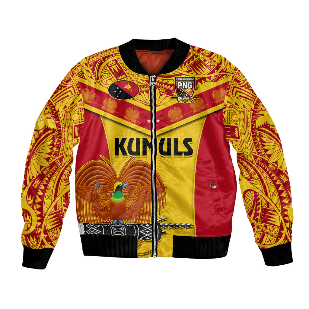 Custom Papua New Guinea Rugby Bomber Jacket 2023 Go Kumuls Pacific Dynamic Style LT14 Unisex Yellow - Polynesian Pride