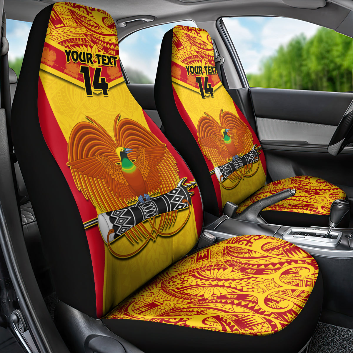Custom Papua New Guinea Rugby Car Seat Cover 2023 Go Kumuls Pacific Dynamic Style LT14 - Polynesian Pride