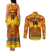 Custom Papua New Guinea Rugby Couples Matching Tank Maxi Dress and Long Sleeve Button Shirt 2023 Go Kumuls Pacific Dynamic Style LT14 - Polynesian Pride