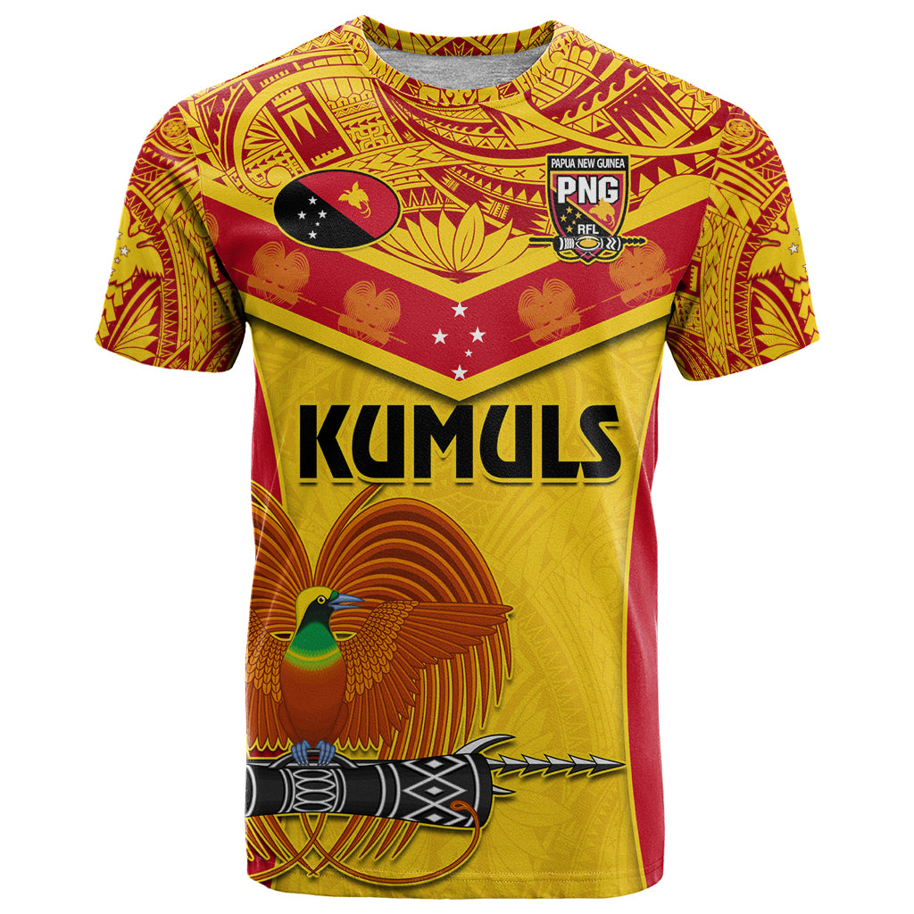 Custom Papua New Guinea Rugby T Shirt 2023 Go Kumuls Pacific Dynamic Style LT14 Yellow - Polynesian Pride