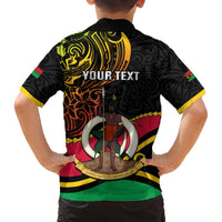 Personalised Vanuatu Unity Day Hawaiian Shirt 29 November Coat Of Arms With Flag Style LT14 - Polynesian Pride