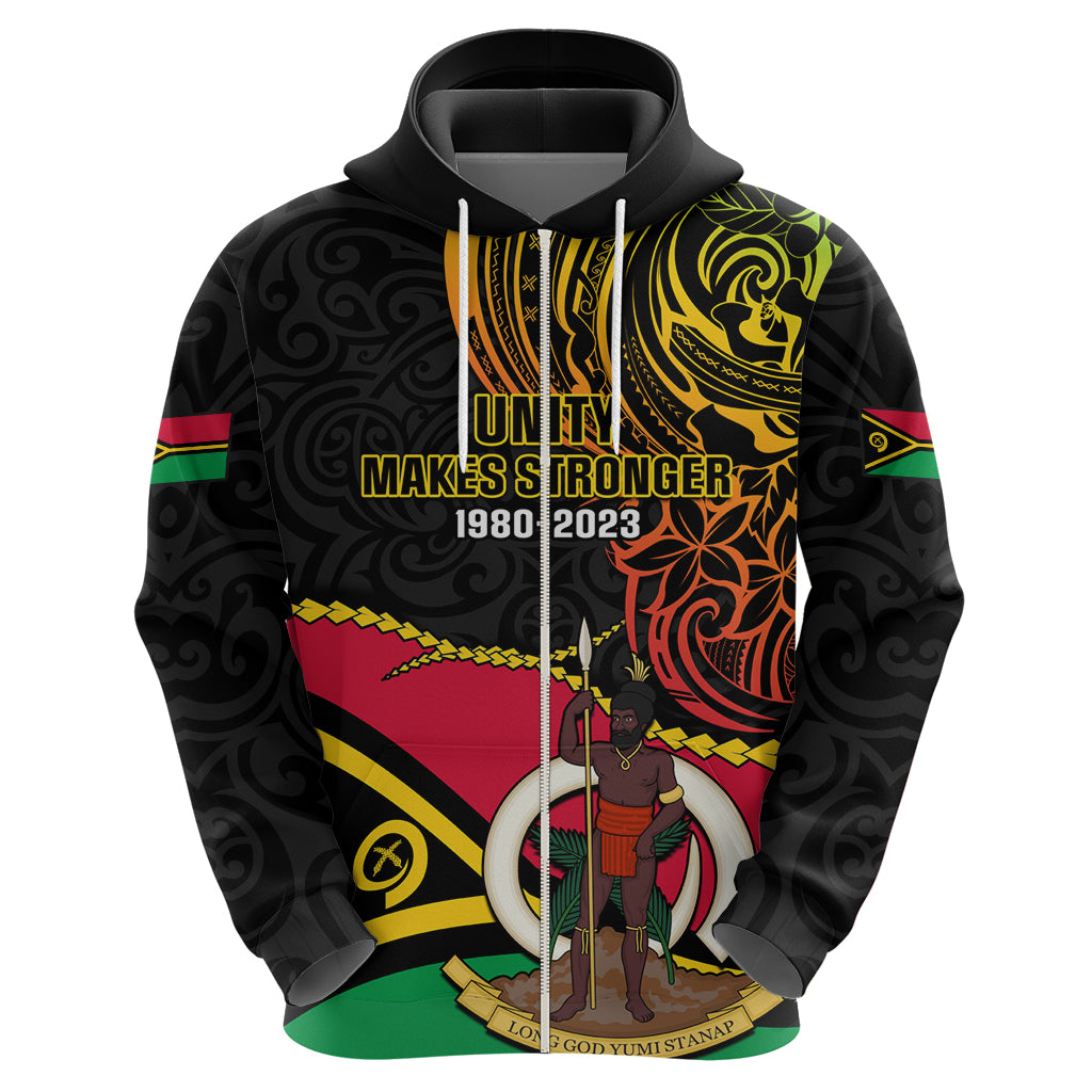 Personalised Vanuatu Unity Day Hoodie 29 November Coat Of Arms With Flag Style LT14 - Polynesian Pride