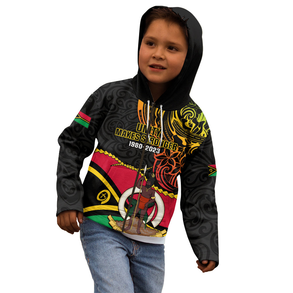 Personalised Vanuatu Unity Day Kid Hoodie 29 November Coat Of Arms With Flag Style LT14 - Polynesian Pride