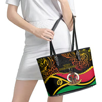 Vanuatu Unity Day Leather Tote Bag 29 November Coat Of Arms With Flag Style LT14 - Polynesian Pride