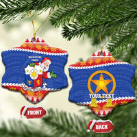 Personalized The Philippines Christmas Ceramic Ornament Pilipinas Parol - Maligayang Pasko! LT14 Snow Flake Blue - Polynesian Pride