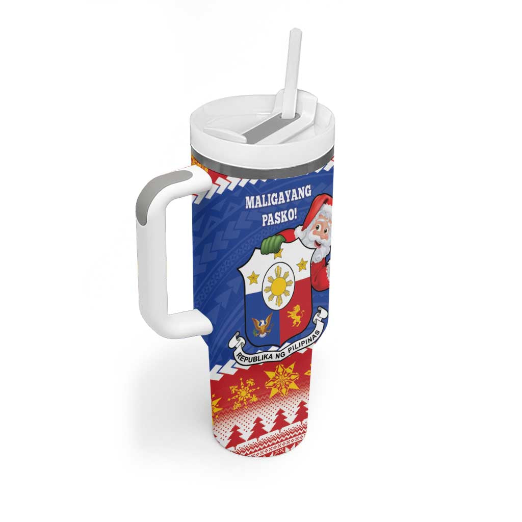 Personalized The Philippines Christmas Tumbler With Handle Pilipinas Parol - Maligayang Pasko! LT14 - Polynesian Pride