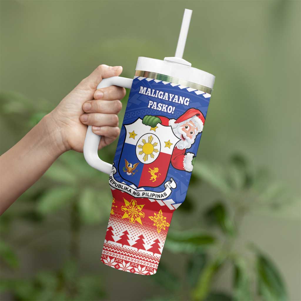 Personalized The Philippines Christmas Tumbler With Handle Pilipinas Parol - Maligayang Pasko! LT14 - Polynesian Pride