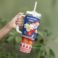 Personalized The Philippines Christmas Tumbler With Handle Pilipinas Parol - Maligayang Pasko! LT14 - Polynesian Pride