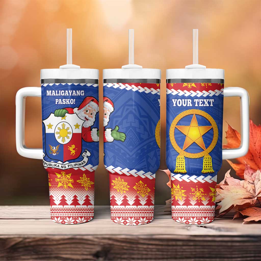 Personalized The Philippines Christmas Tumbler With Handle Pilipinas Parol - Maligayang Pasko! LT14 - Polynesian Pride