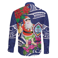 Guam Christmas Family Matching Off The Shoulder Long Sleeve Dress and Hawaiian Shirt Poinsettia With Bougainvillea - Felis Pasgua!