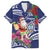 Guam Christmas Family Matching Off Shoulder Short Dress and Hawaiian Shirt Poinsettia With Bougainvillea - Felis Pasgua!