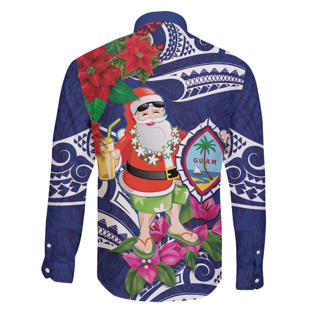 Guam Christmas Family Matching Short Sleeve Bodycon Dress and Hawaiian Shirt Poinsettia With Bougainvillea - Felis Pasgua!