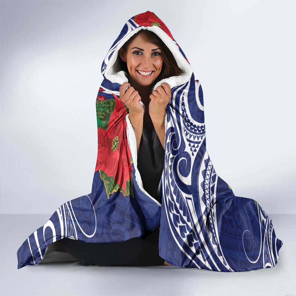 Guam Christmas Hooded Blanket Poinsettia With Bougainvillea - Felis Pasgua!