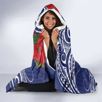 Guam Christmas Hooded Blanket Poinsettia With Bougainvillea - Felis Pasgua!