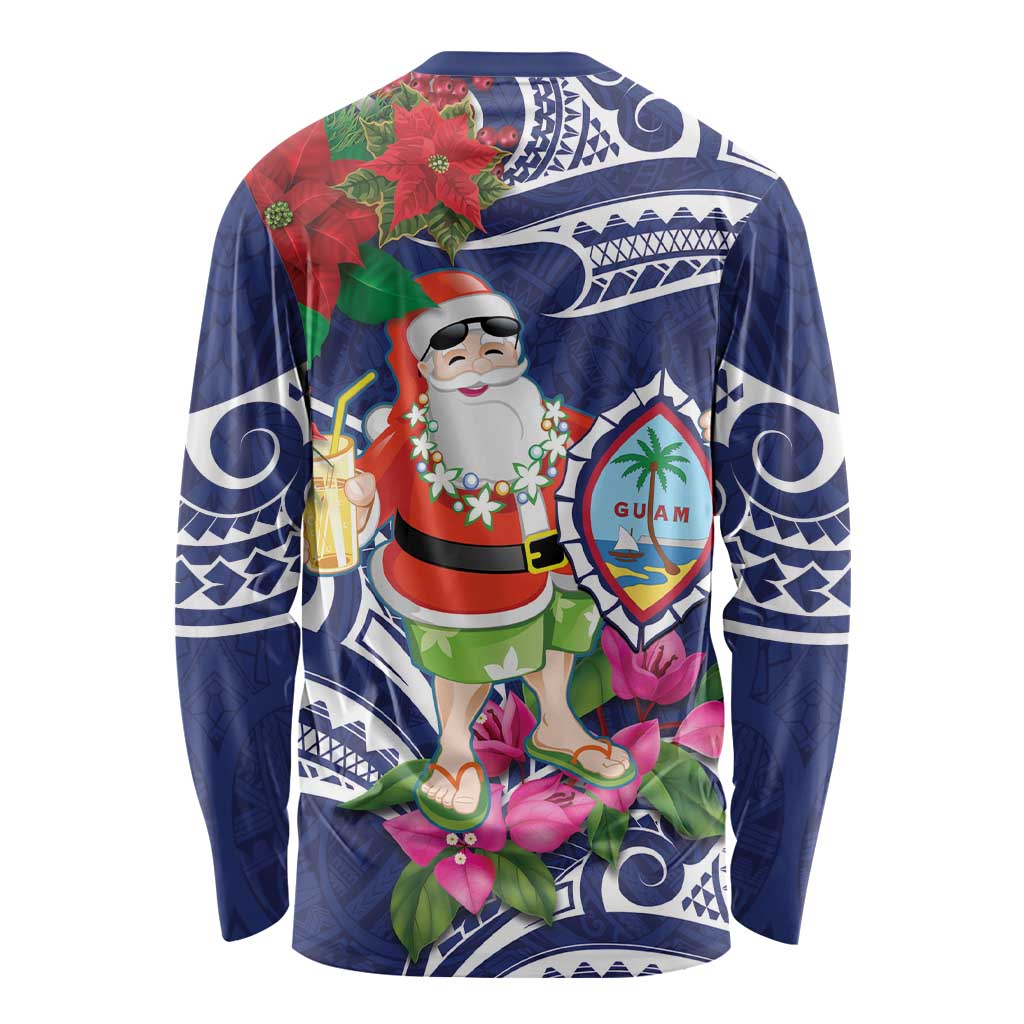 Guam Christmas Long Sleeve Shirt Poinsettia With Bougainvillea - Felis Pasgua!