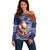 Guam Christmas Off Shoulder Sweater Poinsettia With Bougainvillea - Felis Pasgua!