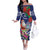 Guam Christmas Off The Shoulder Long Sleeve Dress Poinsettia With Bougainvillea - Felis Pasgua!