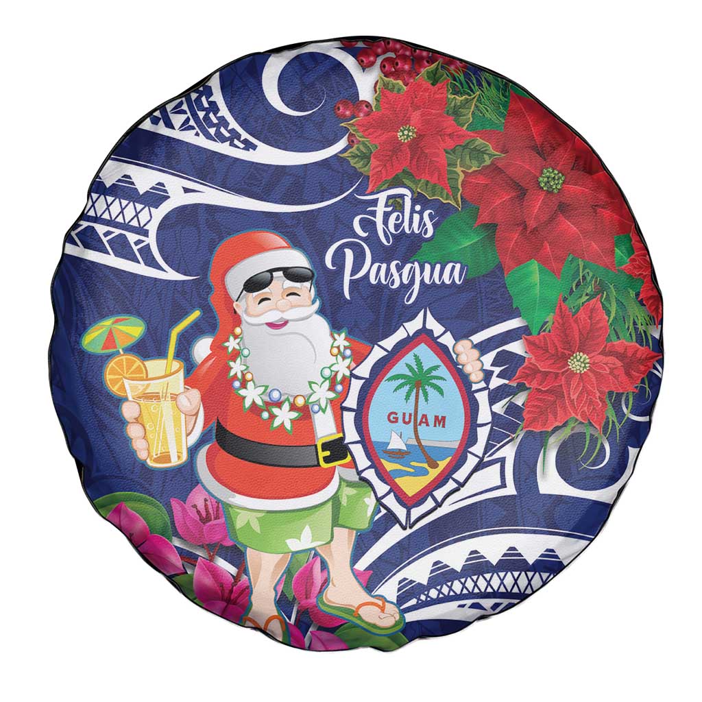 Guam Christmas Spare Tire Cover Poinsettia With Bougainvillea - Felis Pasgua!