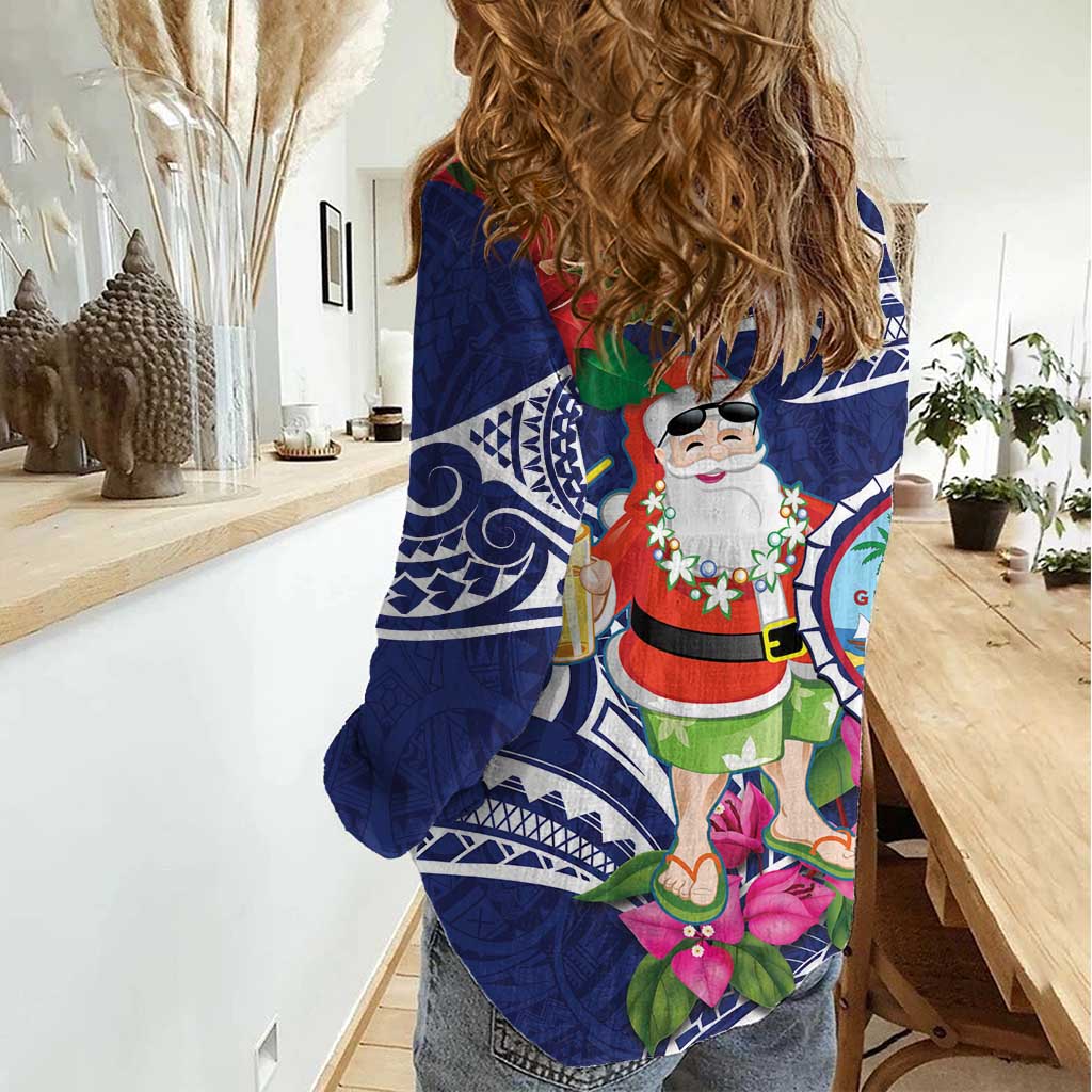 Guam Christmas Women Casual Shirt Poinsettia With Bougainvillea - Felis Pasgua!