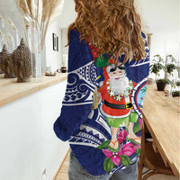 Guam Christmas Women Casual Shirt Poinsettia With Bougainvillea - Felis Pasgua!