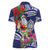 Guam Christmas Women Polo Shirt Poinsettia With Bougainvillea - Felis Pasgua!