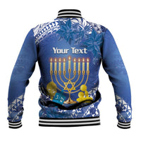 Personalised Hanukkah Jewish Festival Baseball Jacket It's Lit - Polynesian Pattern LT14 - Polynesian Pride