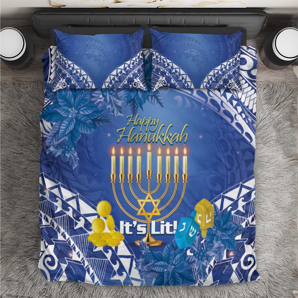 Hanukkah Jewish Festival Bedding Set It's Lit - Polynesian Pattern