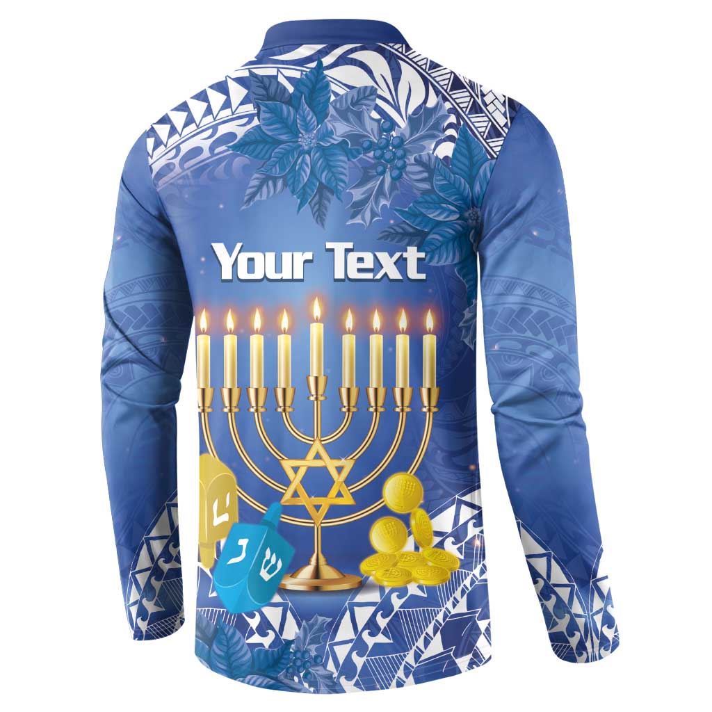 Personalised Hanukkah Jewish Festival Button Sweatshirt It's Lit - Polynesian Pattern LT14 - Polynesian Pride