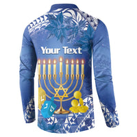 Personalised Hanukkah Jewish Festival Button Sweatshirt It's Lit - Polynesian Pattern LT14 - Polynesian Pride