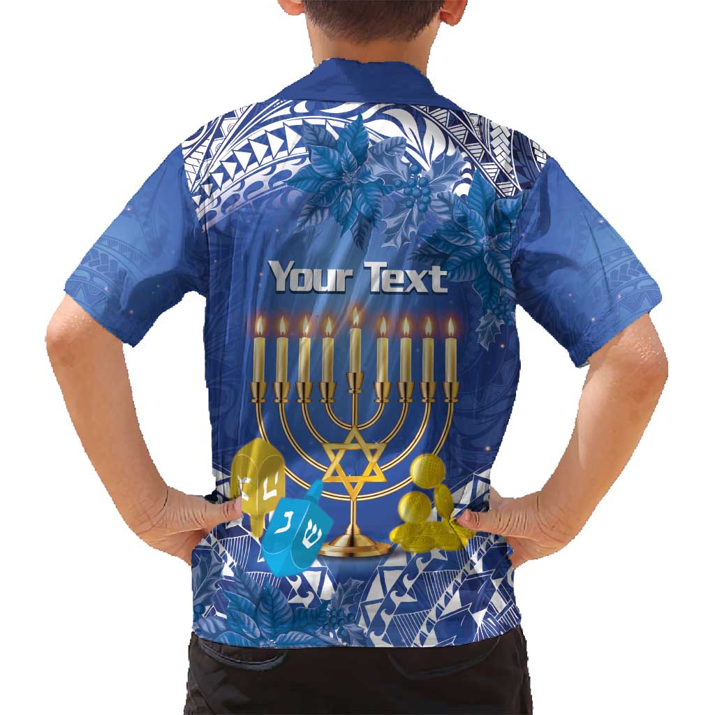 Personalised Hanukkah Jewish Festival Family Matching Puletasi and Hawaiian Shirt It's Lit - Polynesian Pattern LT14 - Polynesian Pride