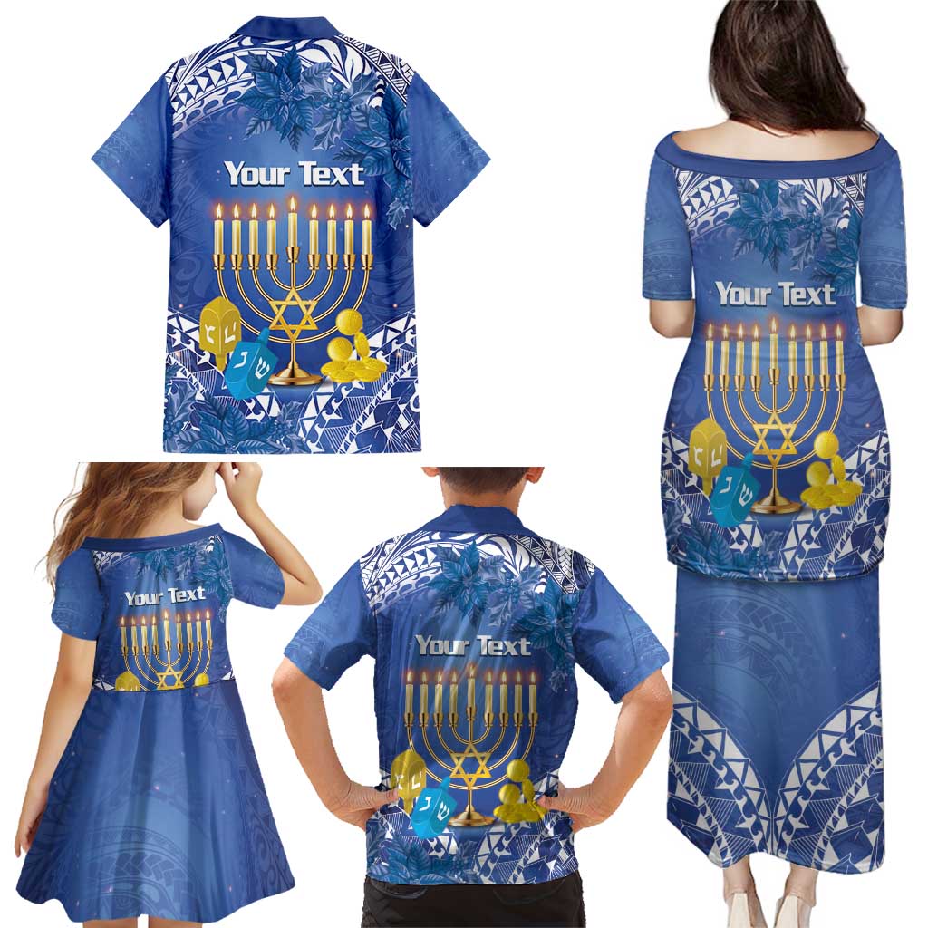 Personalised Hanukkah Jewish Festival Family Matching Puletasi and Hawaiian Shirt It's Lit - Polynesian Pattern LT14 - Polynesian Pride