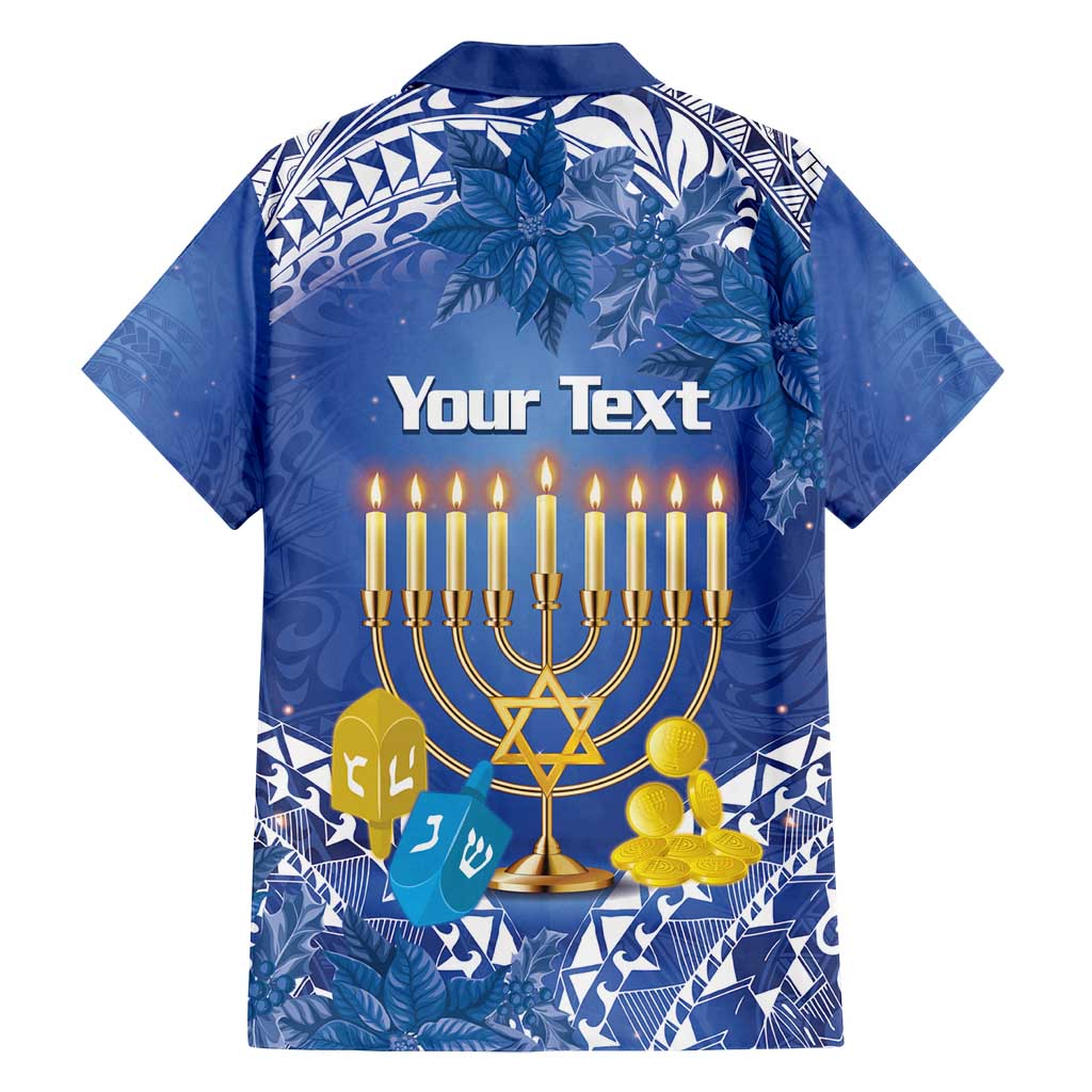 Personalised Hanukkah Jewish Festival Family Matching Tank Maxi Dress and Hawaiian Shirt It's Lit - Polynesian Pattern