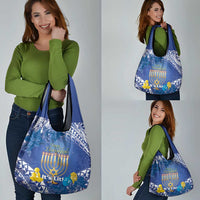 Hanukkah Jewish Festival Grocery Bag It's Lit - Polynesian Pattern