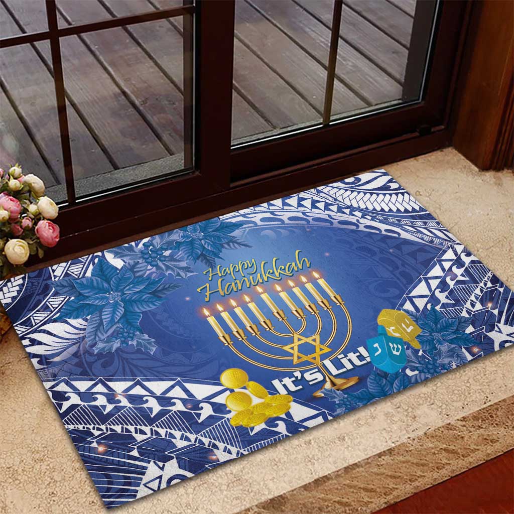 Hanukkah Jewish Festival Rubber Doormat It's Lit - Polynesian Pattern LT14 - Polynesian Pride